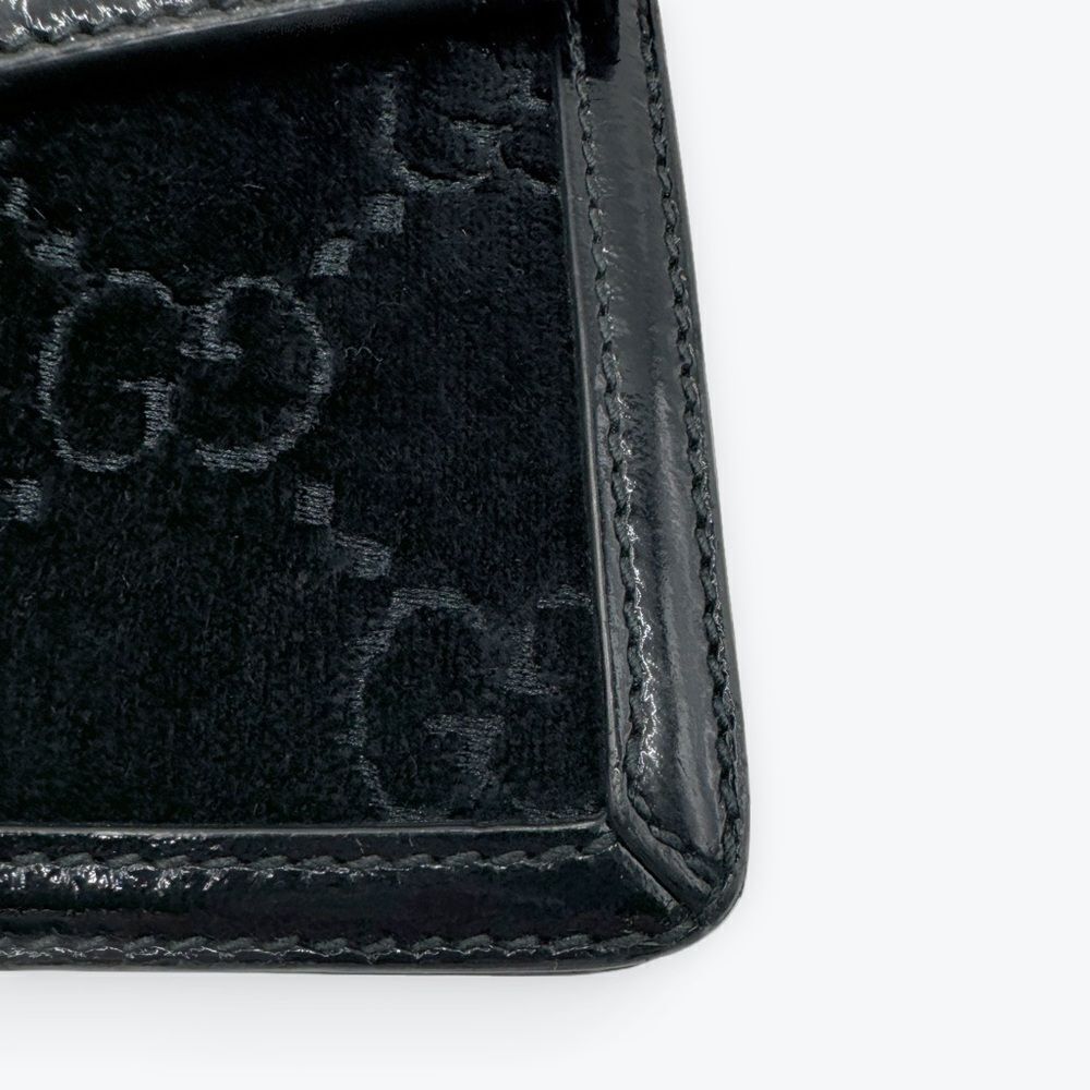 Auth Gucci Black Velvet GG Monogram Sherry Line Small Sylvie Shoulder Bag - Picture 7 of 16